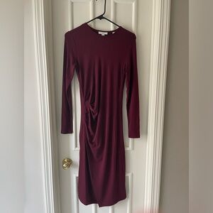 Vince Long-Sleeve Draped Short Dress